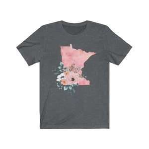 dark gray Minnesota home state shirt, Watercolor Minnesota shirt, feminine Minnesota T-shirt