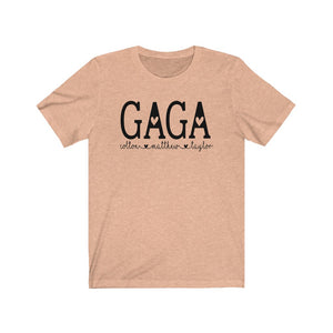 Personalized Gaga shirt with grandkid's names, Gift for Gaga, New gaga gift