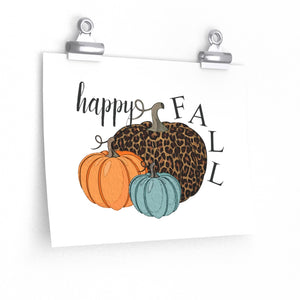 Happy fall print, leopard pumpkin decor, Pumpkin decor,  Fall wall art, Fall home decor, Fall wall print, picture for fall