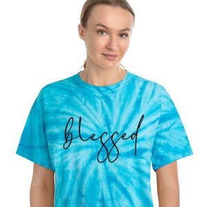 Blessed Tie-Dye Tee, Cyclone, Blessed shirt, Faith-based apparel in tie-dye