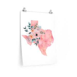 Texas poster, Texas watercolor poster, Texas state wall art print, Texas home state print, Texas home decor, Texas poster