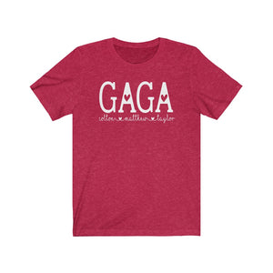 Personalized Gaga shirt with grandkid's names, Gift for Gaga, Shirt for Gaga birthday