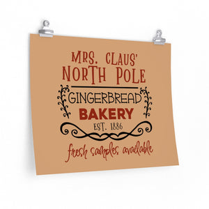 Mrs. Claus North Pole Bakery wall art, Christmas Kitchen print, Christmas wall decor for the kitchen, Farmhouse Christmas kitchen poster