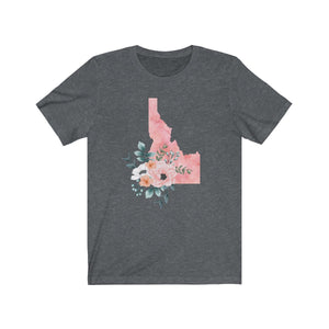 Dark Gray Idaho home state shirt, Watercolor Idaho shirt, feminine Idaho T-shirt
