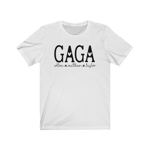 Personalized Gaga shirt with grandkid's names, Gift for Gaga, Gaga birthday gift