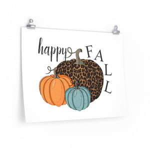 Happy fall print, leopard pumpkin decor, Pumpkin decor,  Fall wall art, Fall home decor, Fall wall print, Fall picture, Trendy fall decor