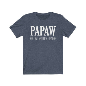 Papaw shirt with kid's names, Custom Papaw shirt, Gift for Grandpa, Personalized Papaw shirt, shirt for new Grandpa, Father's day gift