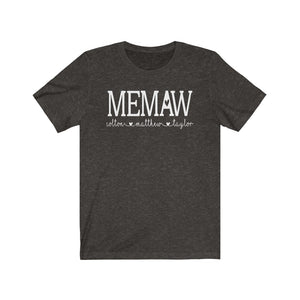 Memaw shirt with grandkids names, Custom Memaw shirt, Gift for Memaw, Personalized Memaw shirt, shirt for new Grandma