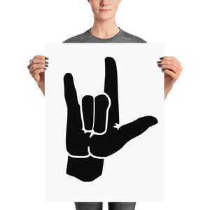 Wall print of the Sign Language I love you sign, I love you sign poster