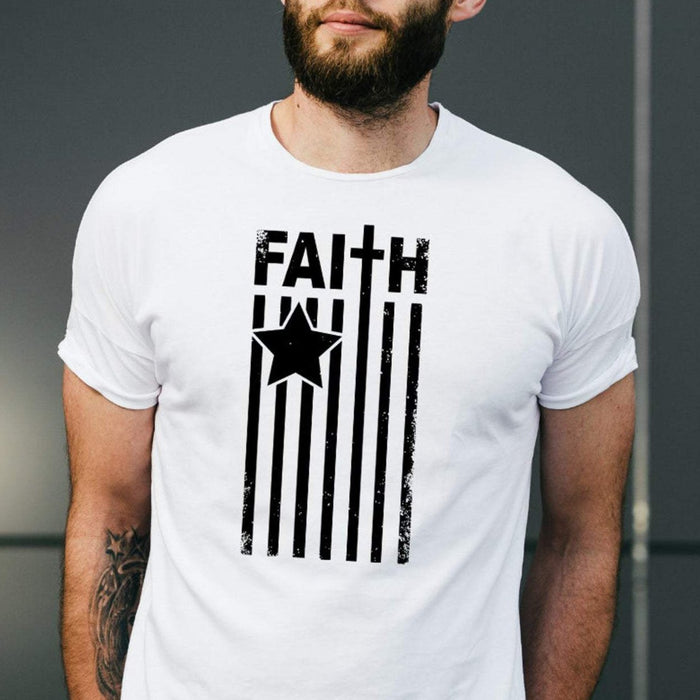 Faith Flag Shirt, black text