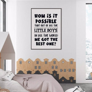 Boy's bedroom decor, baby boy's quote poster, boy nursery poster wall art