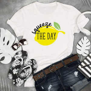 Squeeze the Day shirt with a lemon, funny inspirational sayings shirt, seize the day 