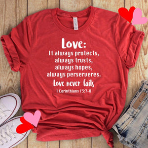 The Love Chapter Shirt, Valentine's Day shirt,  Red Love shirt, Love is patient, love is kind shirt