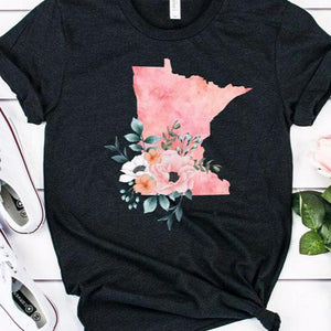Minnesota home state shirt, Watercolor Minnesota shirt, feminine Minnesota T-shirt