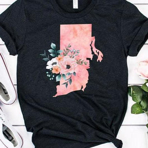  Rhode Island home state shirt, Watercolor Rhode Island shirt, feminine Rhode Island T-shirt
