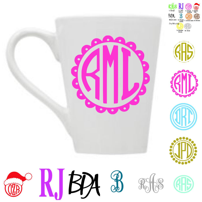 Monogram DECALS for Cups