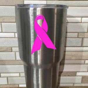 Solid Pink Ribbon Breast Cancer DECAL, pink ribbon decal