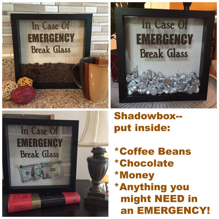 DECAL ONLY for DIY Shadow Box-In Case Of Emergency Break Glass