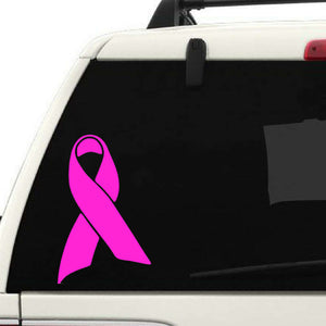 Pink ribbon decal, Pink ribbon car window decal personalized with name