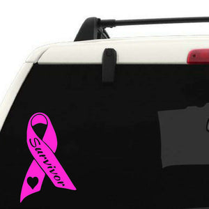 Pink ribbon decal, Pink ribbon car window decal personalized with survivor