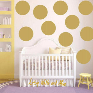 Polka Dot Wall with a Set of Polka Dot Decals, Circle dot decals, Nursery decor