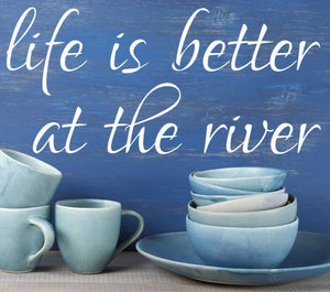 Life is better at the River decal, camper decal, RV decor, river quote