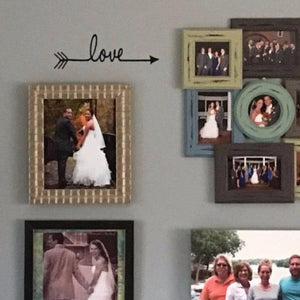 Love arrow wall decal, trendy arrow decal, love decal for family picture wall decor