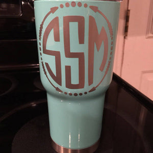 Arrow Tumbler Monogram Decal - The Artsy Spot