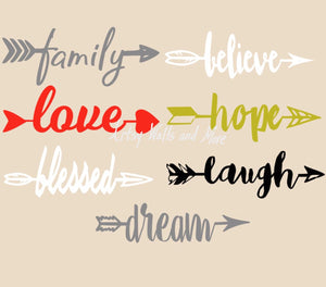 Arrow Wall Decals, Arrows With Words - The Artsy Spot