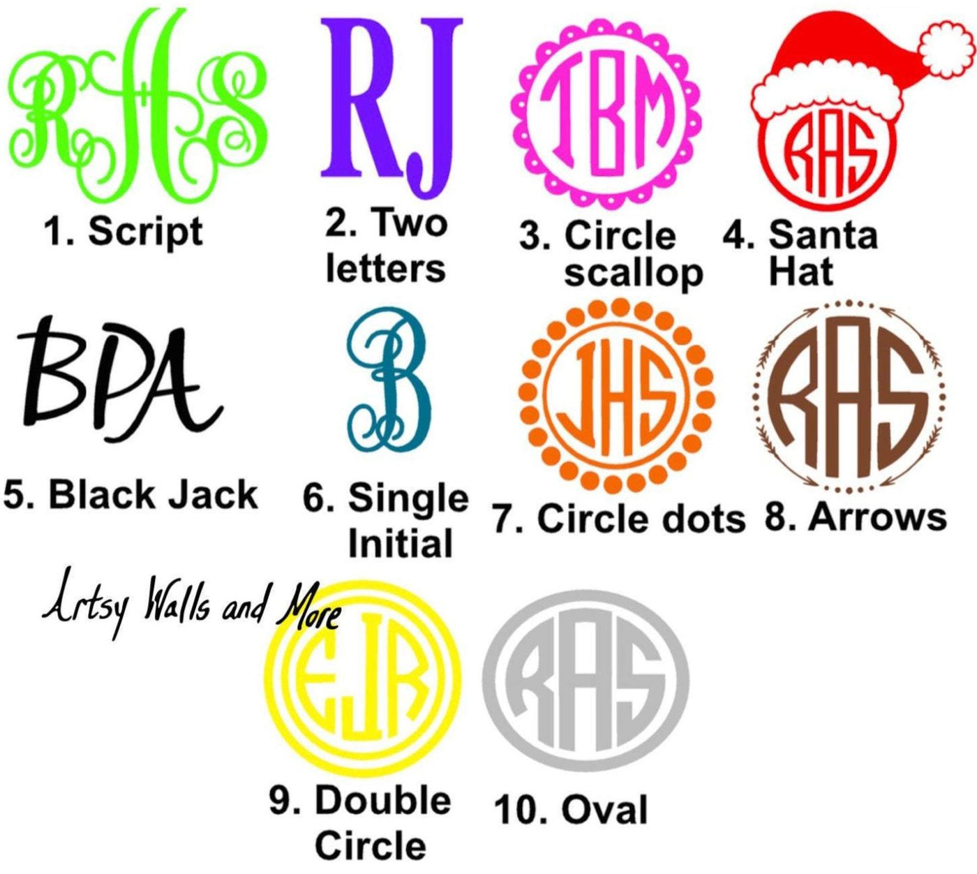 Cursive Name in Arrow Vinyl Decals for RTIC or Yeti Tumblers, Set of 2