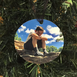 Personalized Photo ornament with name and date, Photo Christmas ornament