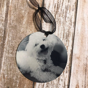 Dog photo Christmas ornament , personalized dog ornament with name