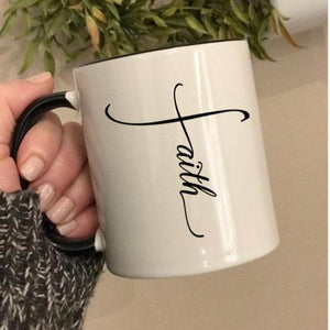 faith coffee mug, Christian wedding gift or housewarming gift 