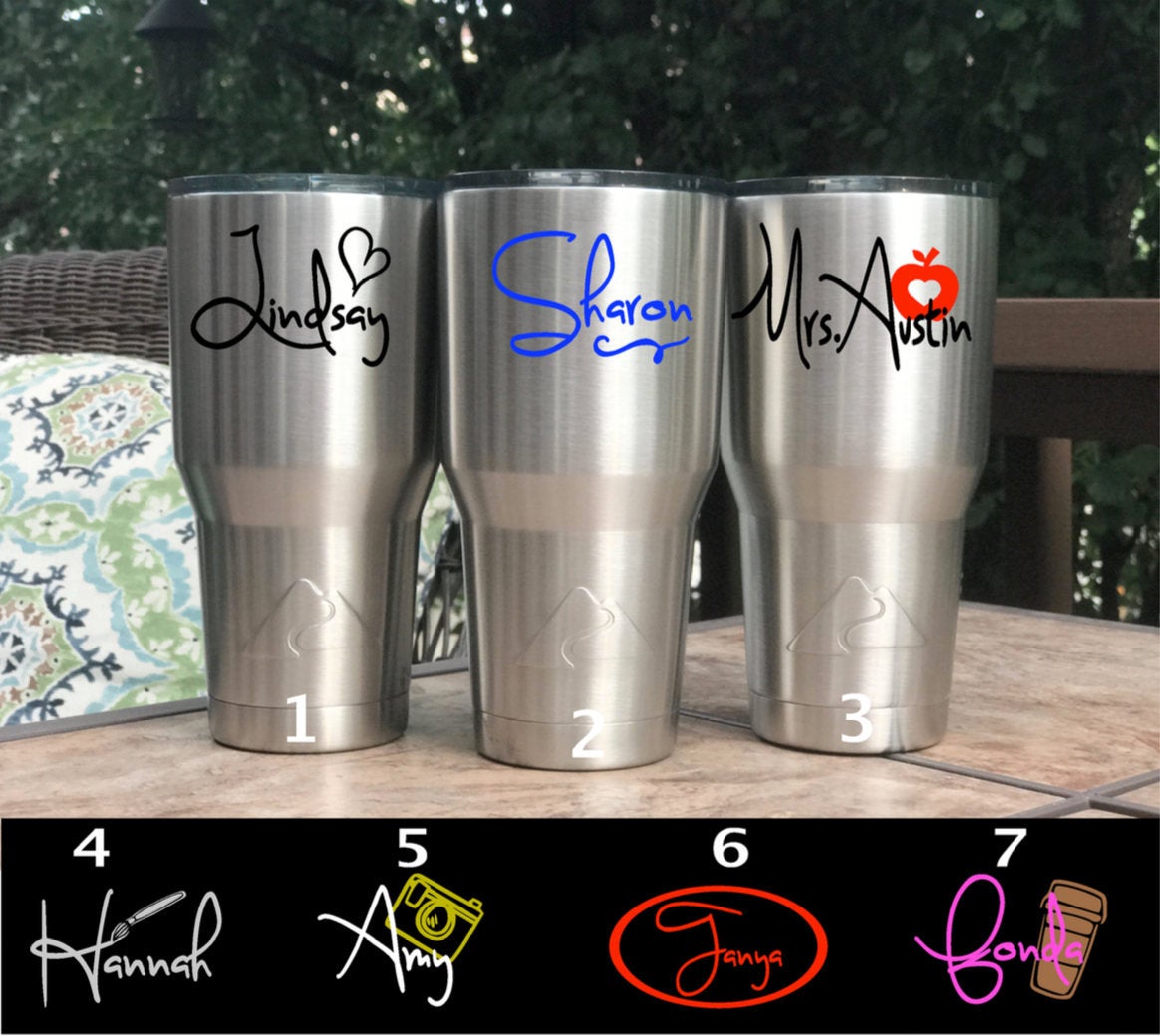 Personalized Art Deco Name Tumbler, Design: S4 - Everything Etched