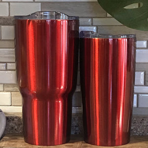 Red tumblers for the basketball tumbler design - The Artsy Spot