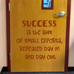 Succes is the sum of small efforts, Math classroom decal, Success decal, classroom door decal
