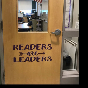 Readers are Leaders decal, Leader in Me School, reading classroom door decal, reading room wall decal