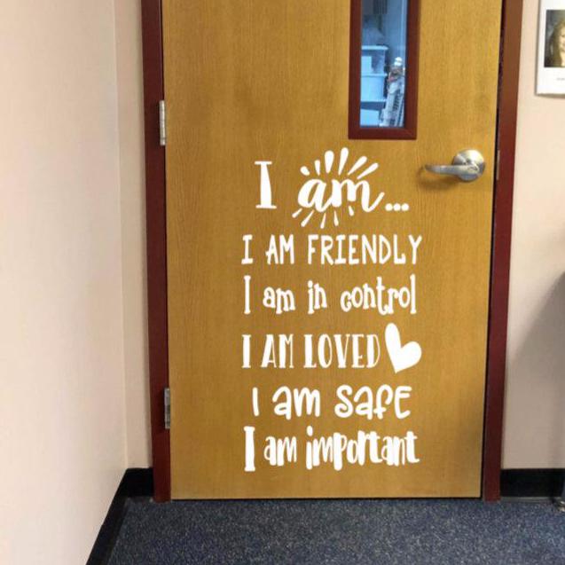 I AM, Positive Affirmations Classroom Door Decal