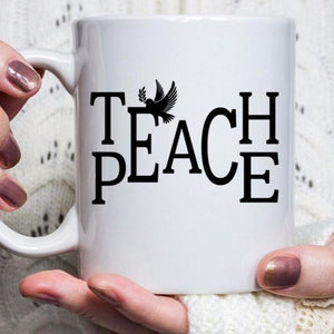 Teach Peach Coffee mug, Teacher appreciation gift, Teacher coffee cup