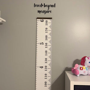Loved Beyond Measure decal, growth chart decal, Growth ruler decal