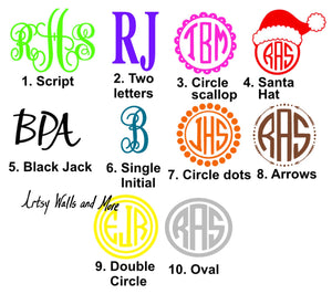 Arrow Tumbler Monogram Decal - The Artsy Spot