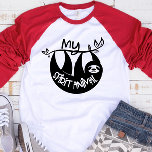 My Spirit Animal shirt, Raglan baseball shirt, sloth lover shirt, Sloth shirt, Sloth t-shirt