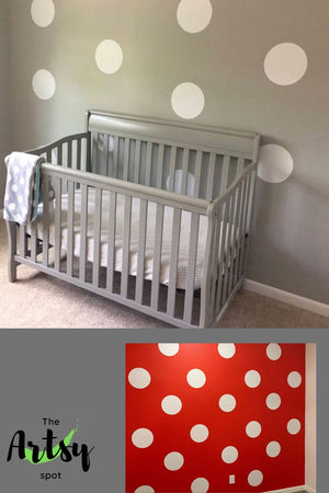 Polka dot decals, minnie mouse room dot decals, Pinterest image